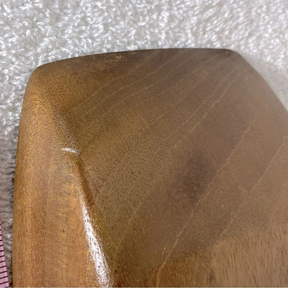 Vintage Rectangle Carved Wood Bowls x2 - Picture 9 of 14